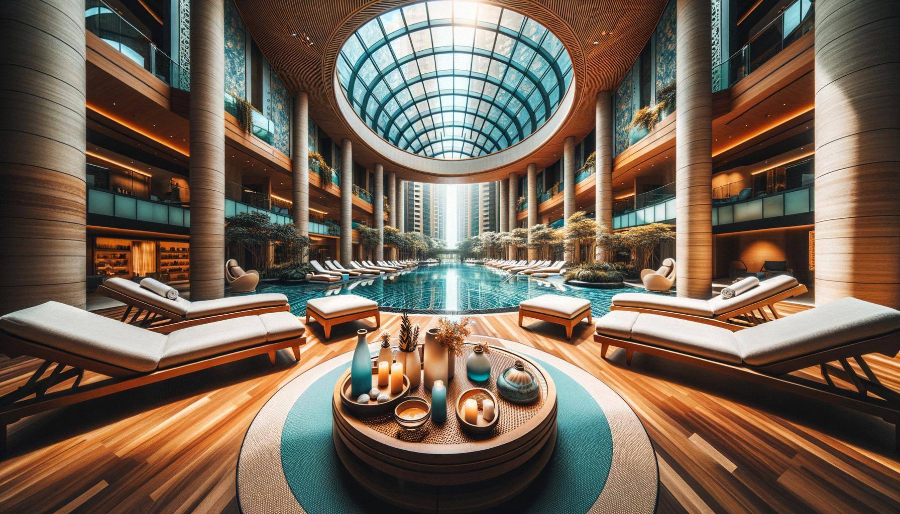 Espaces de détente et de bien-être au sein du Resort tertiaire.