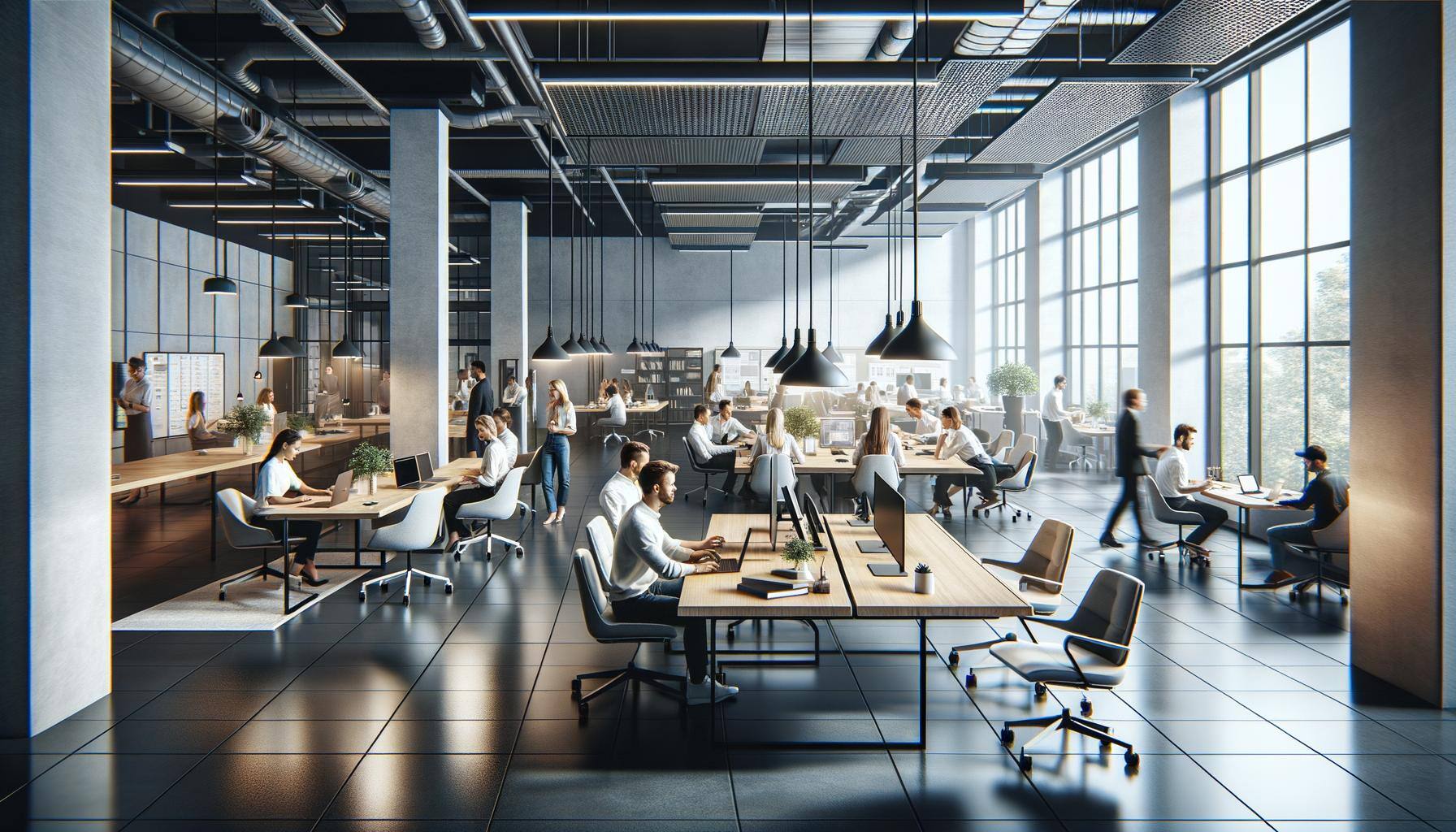 Collaboration dans un espace moderne